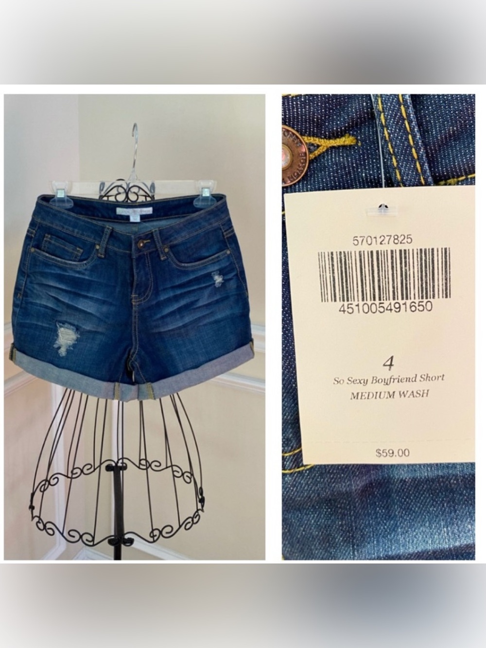 NWT Boston Proper Boyfriend Short Medium Wash